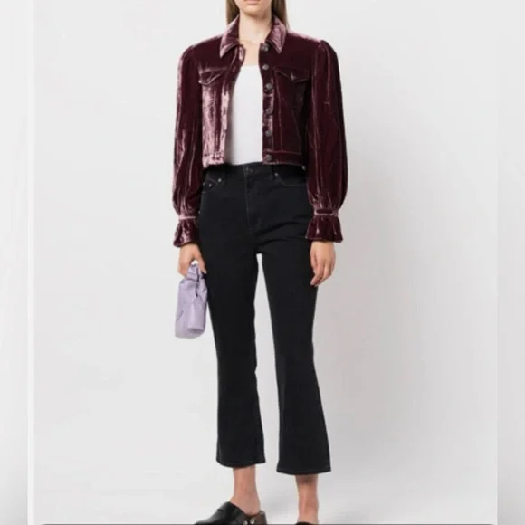 Cinq à Sept Dillon Cropped Velvet Jacket - Picture 3 of 11